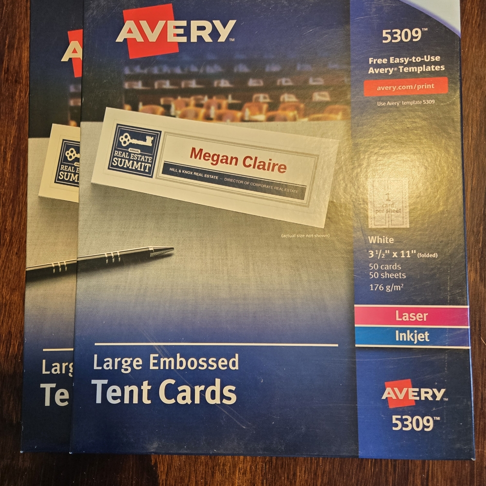 Avery Large Embossed Tent Cards